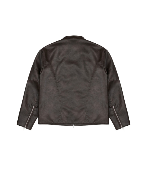 L20 CUTTING LEATHER JACKET(BROWN)