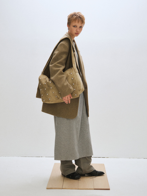 OVERFIT WOOL JACKET, BEIGE