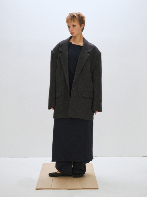 OVERFIT WOOL JACKET, CHARCOAL