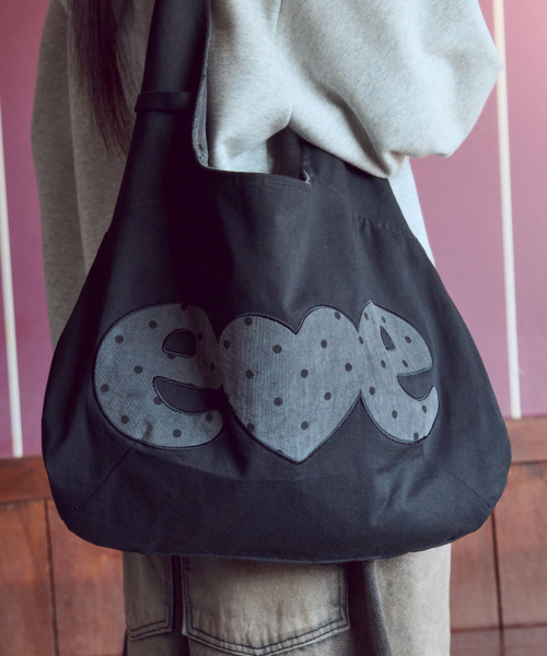 Reversible dot Hobo Bag AC701(Charcoal)