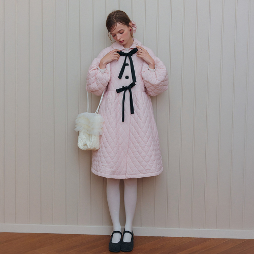 Cest_Ribbon quilted coat