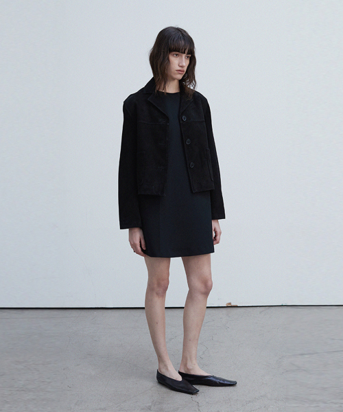 Suede Three Button JK_Black