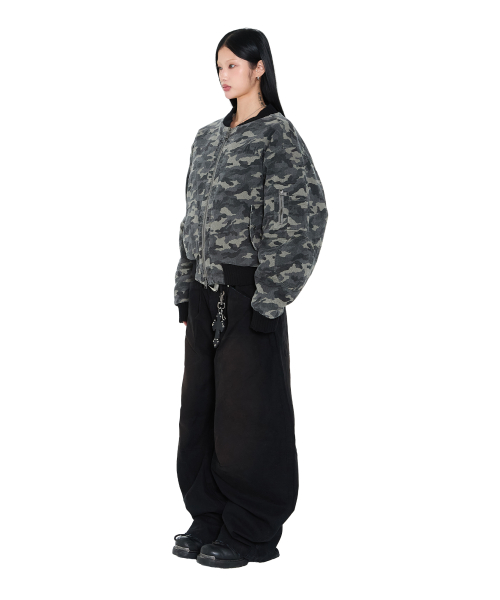 Distressed Cotton MA-1 Jacket (Camo)