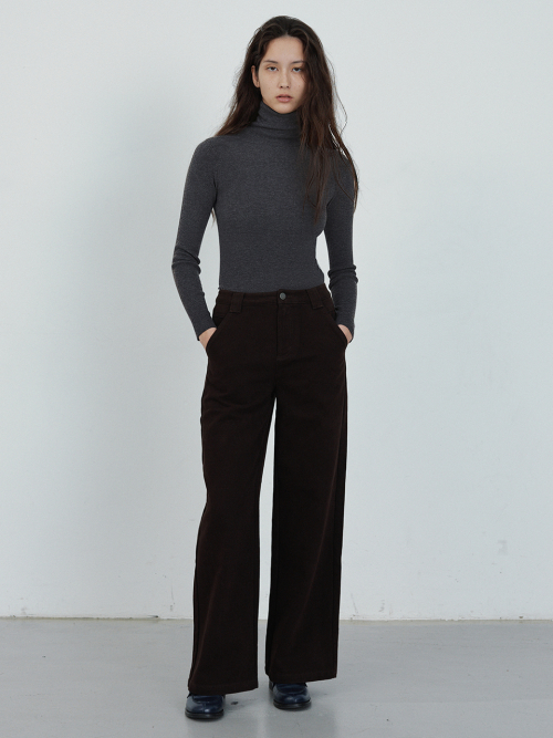High Neck Ribbed Pullover (3color)