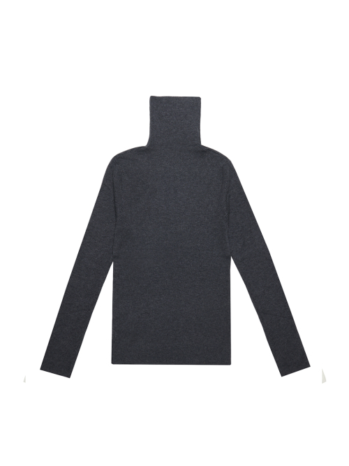 High Neck Ribbed Pullover (3color)