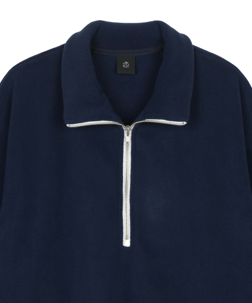 Fleece half-zip pullover, navy