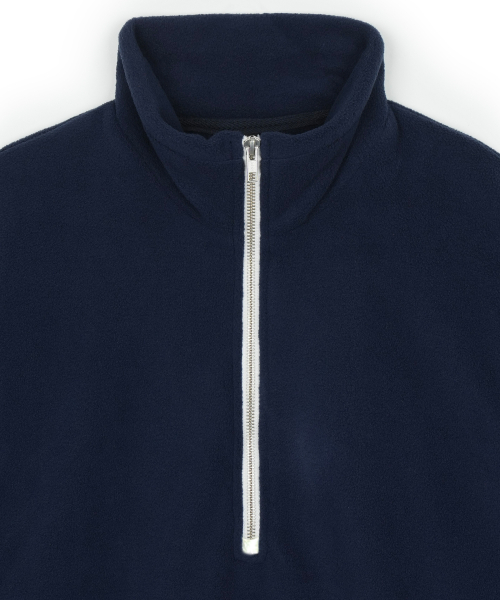 Fleece half-zip pullover, navy