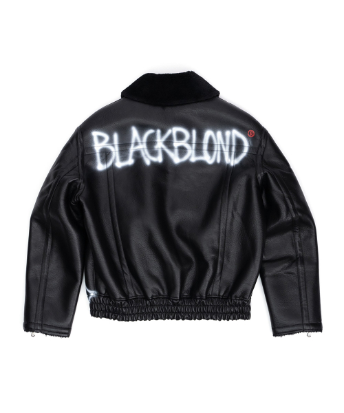 Bebidi Graffiti Spray Band Mustang Jacket (Black) thumbnail 2