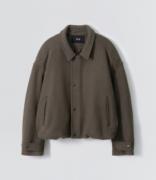 шерсть укороченная на молнии Jacket_Beige