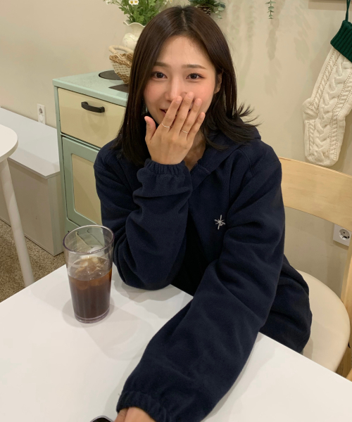 POLAR флис молния-UP HOODIE_NAVY