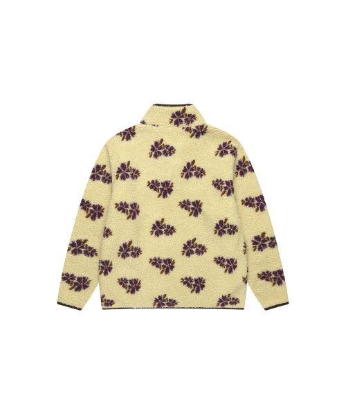 Floral флис кнопка Sweatshirt_Beige