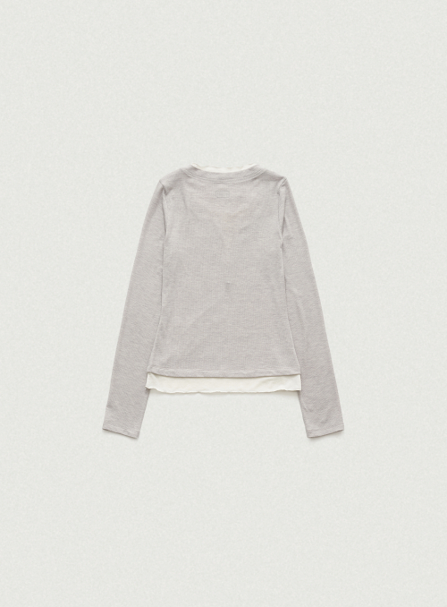 Aimee узкий Layered T-shirt_Light серый