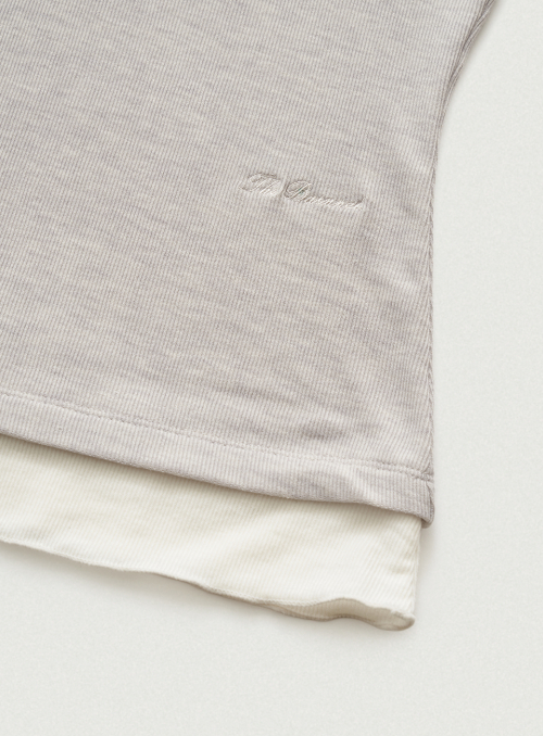 Aimee узкий Layered T-shirt_Light серый