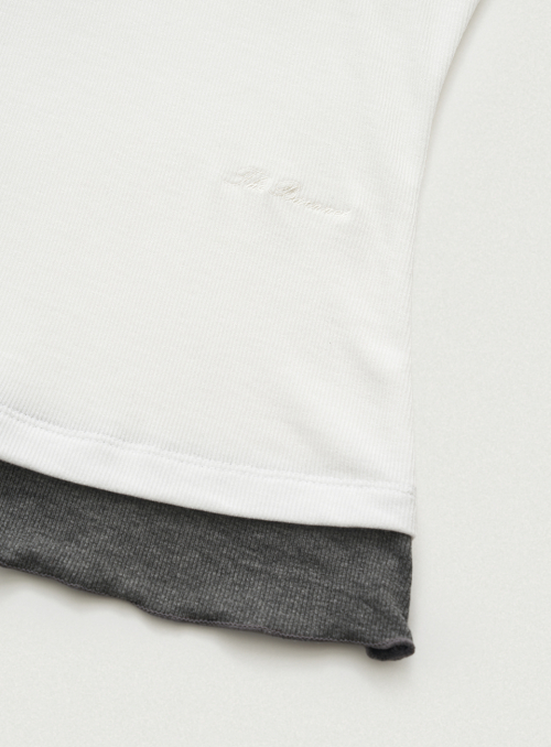 Aimee узкий Layered T-shirt_Ivory