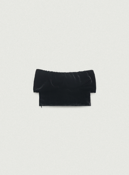 Ribbon Off-Shoulder бархат Top