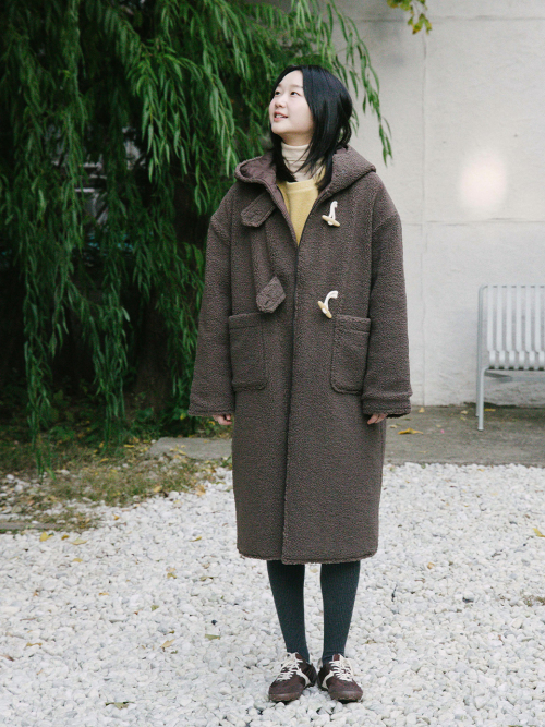 Fleece Duffle пальто — Brown