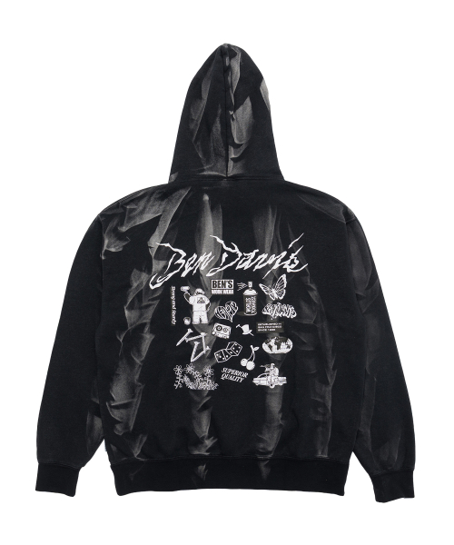 Худи с графикой Line Bleach, Charcoal Brown