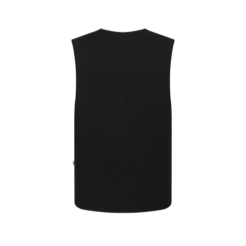 Распашной жилет из 100% шерсти, black