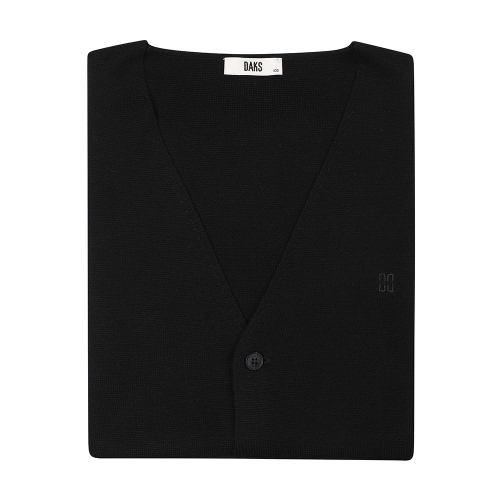 Распашной жилет из 100% шерсти, black