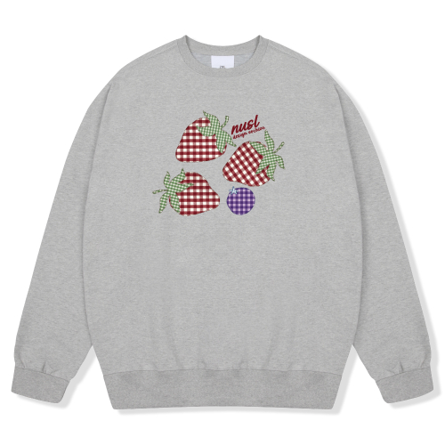 Свитшот с клубникой в клетку (с начесом / без), 6 colors