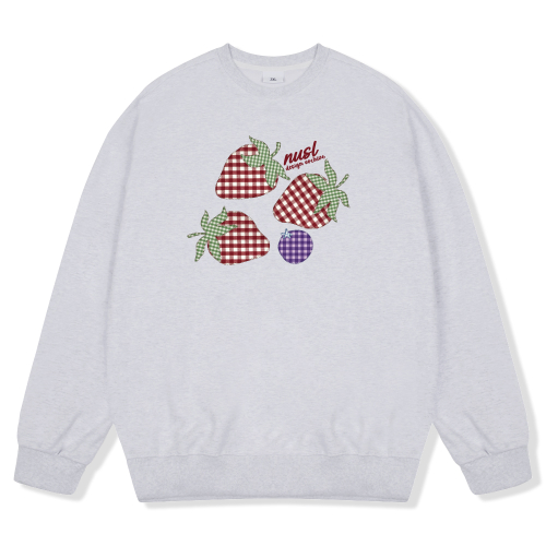 Свитшот с клубникой в клетку (с начесом / без), 6 colors