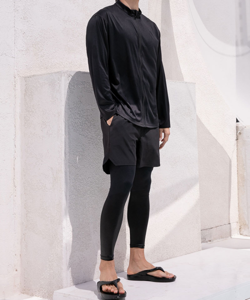 [Big Size M-6XL] Mono Waterpool Big Size Rash Guard Full молния-Up