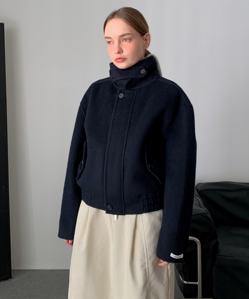 Handmade High-neck шерсть Blouson куртка (3color)