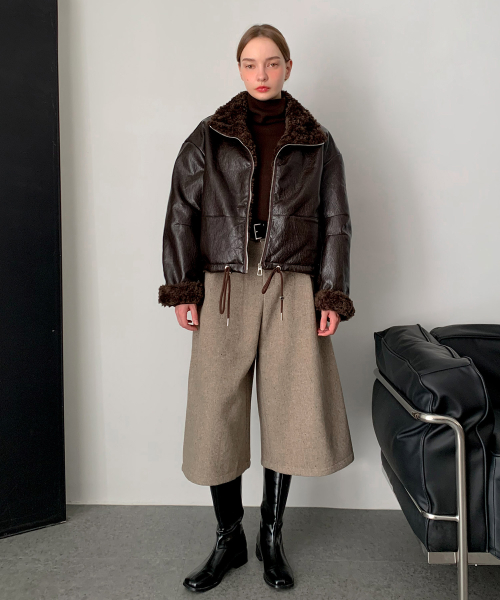 Faux Fur кожа куртка (3colors)