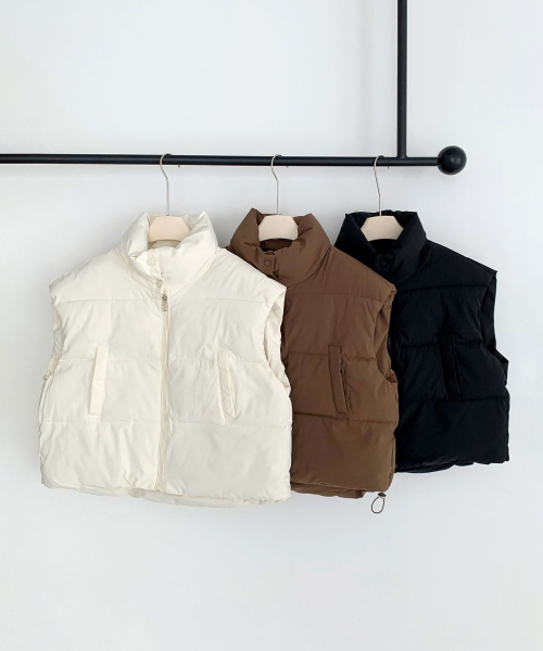 базовый короткий Padding жилет (3colors)