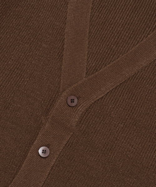Трикотажный кардиган Heritage с V-вырезом (Brown)