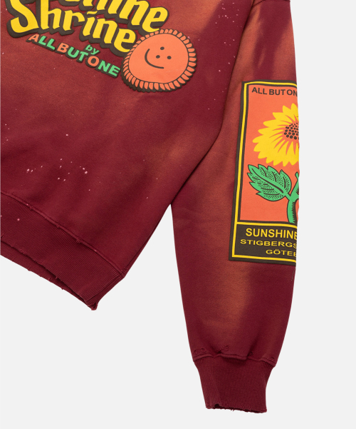 Свитшот Alchemized Sunshine, круглый вырез, Burgundy