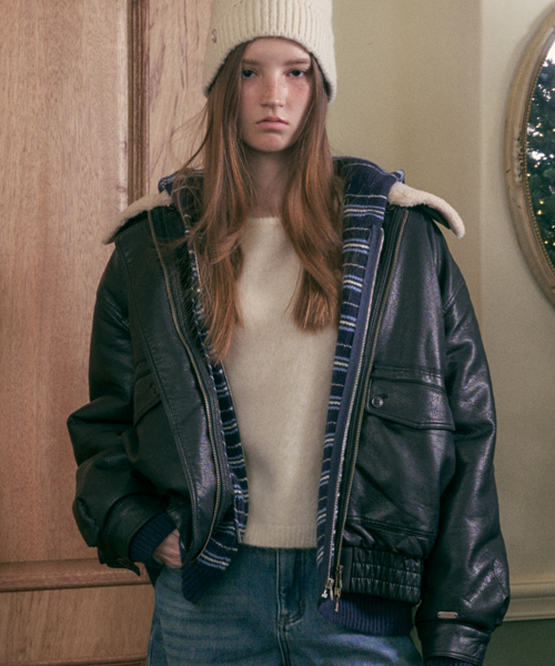 NOTIE FAKE FUR кожа BLOUSON_BLACK