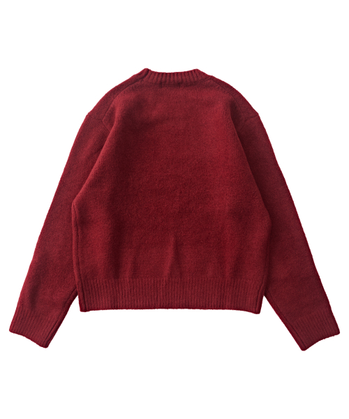 Повседневный круглый джемпер из ангоры (Red)