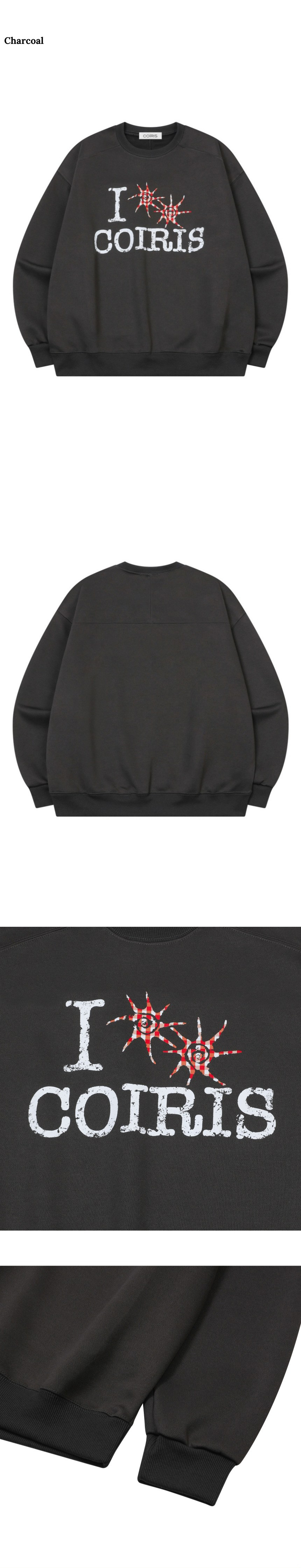TEE LOGO SWEATSHIRT UNISEX - 2 COLORS CHARCOAL