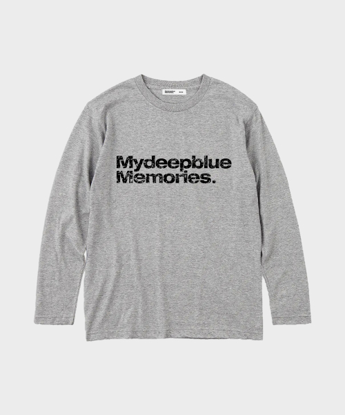 MM TEXT длинный рукав TEE(темно-синий)