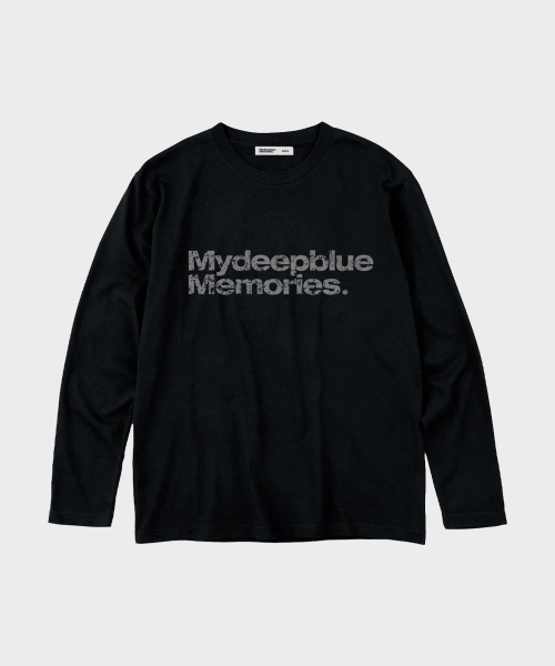 MM TEXT длинный рукав TEE(темно-синий)