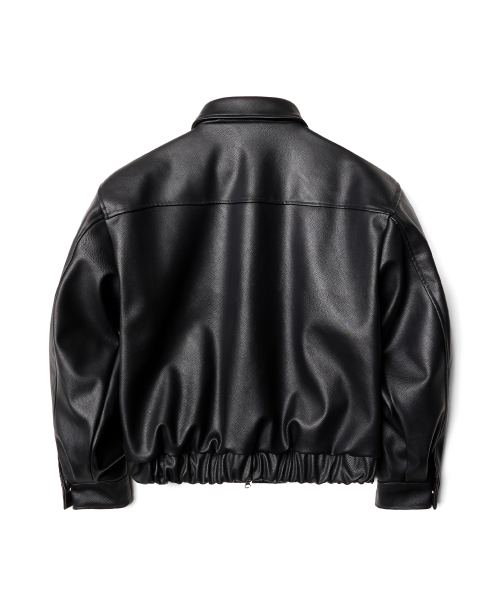 Стеганая куртка из экокожи (Black)