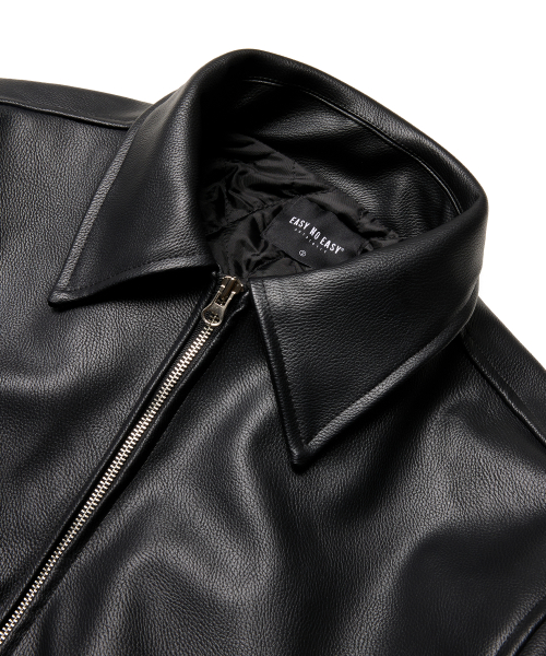 Стеганая куртка из экокожи (Black)