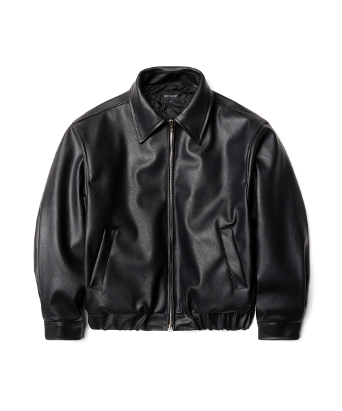 Стеганая куртка из экокожи (Black)