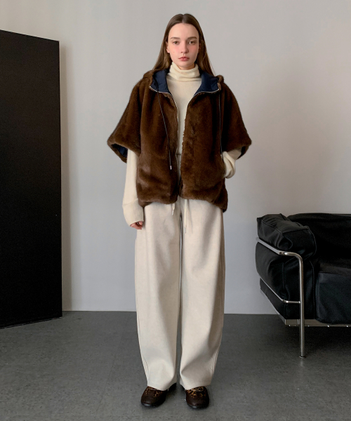 Reversible Faux Fur Hooded молния-up (3colors)