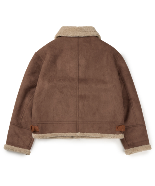 Vegan Suede Aviator Mustang Jacket_Mocha Brown thumbnail 2