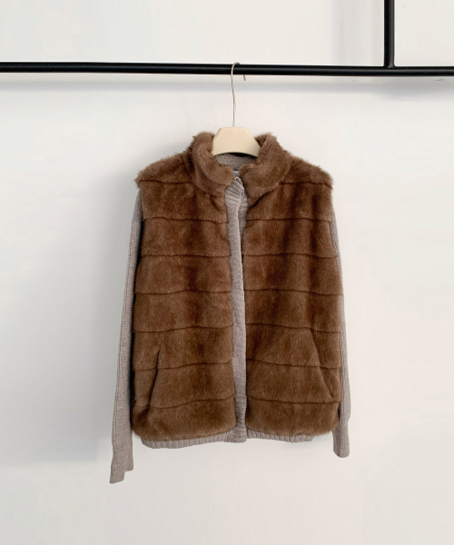 Faux Fur Knit кардиган