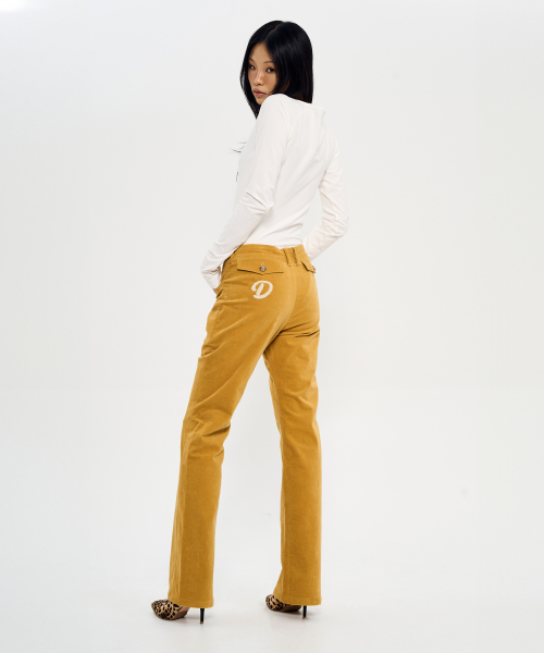 BOUCLE EMBROIDERY BOOT-CUT брюки (бархат GOLD)