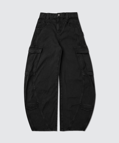 Изогнутые брюки карго Split Arc, Black
