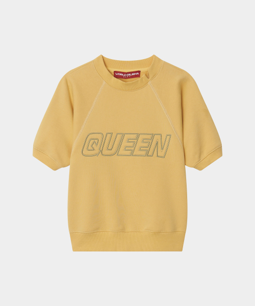 QUEEN EMBROIDERY CROP HALF свитшот (YELLOW)
