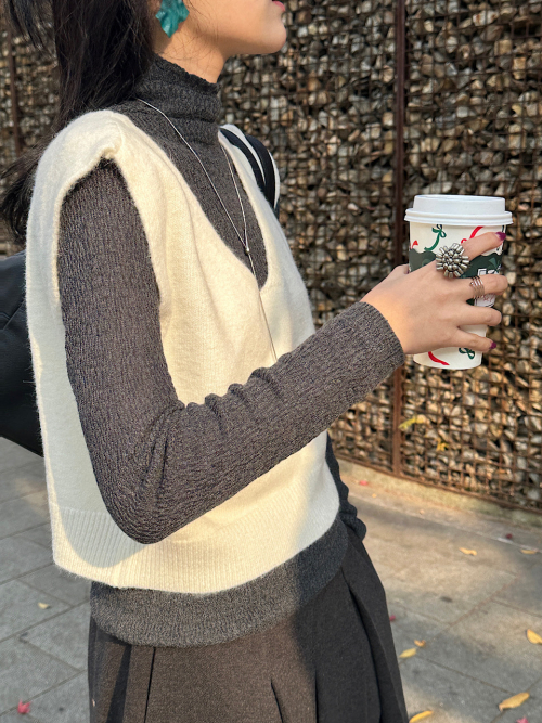 Knit Layered Vest (2C)