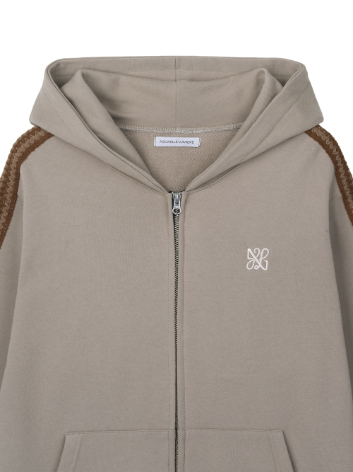 Asel Hoodie Zip-up Beige