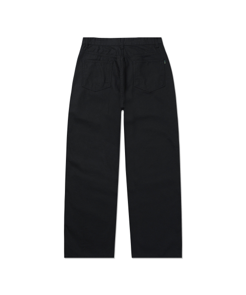[ Import Fabric] Black Herringbone CottonPants Relaxed fit_FIT5 Black