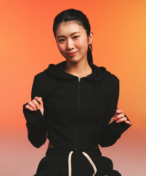Cotton Fleece Slim fit Hoodie Zip-up (2color)