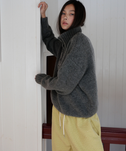 Soft Flow Button-Neck Knit